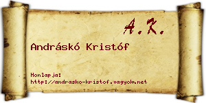 Andráskó Kristóf névjegykártya