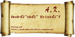 Andráskó Kristóf névjegykártya