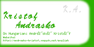 kristof andrasko business card